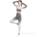 long sleeve top contrast color Gym suit